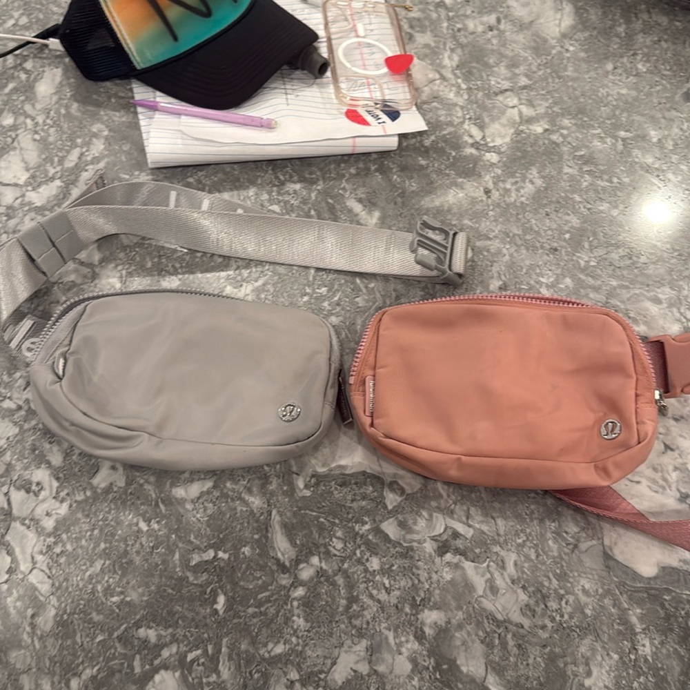 pink and grey belt bag bundle